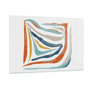 Schilderen op glas - Abstractie met een vriendelijke glimlach - 120x80 cm