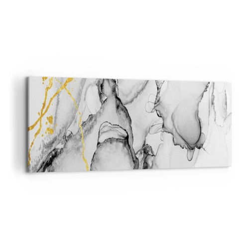 Schilderen op canvas - Compositie met een gouden motief - 120x50 cm