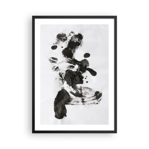 Poster in een zwarte lijst - Zwart-wit abstractie in de stijl van het expressionisme - 50x70cm - Is er een methode voor de waanzin? - Moderne wanddecoratie voor woonkamer en slaapkamer ARTTOR