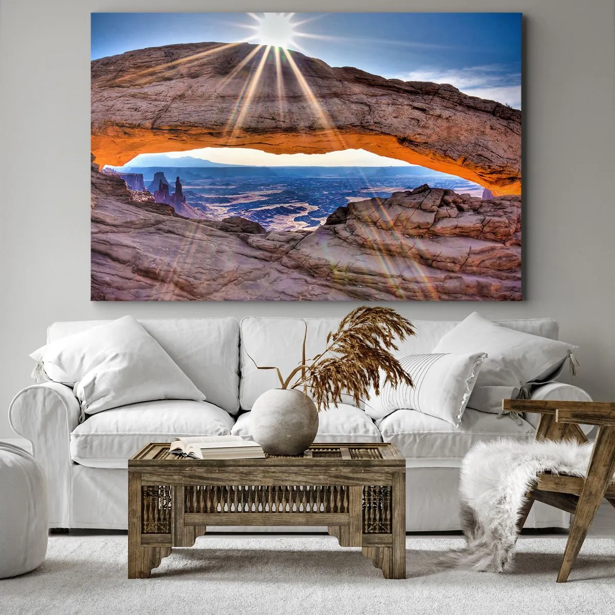 Schilderen op canvas - Door de rotspoort - 120x80 cm