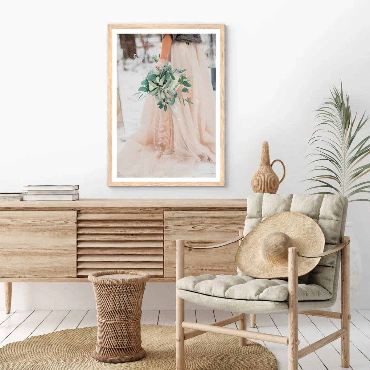 Een poster in een licht eiken lijst - En ze leefden nog lang en gelukkig - 50x70 cm