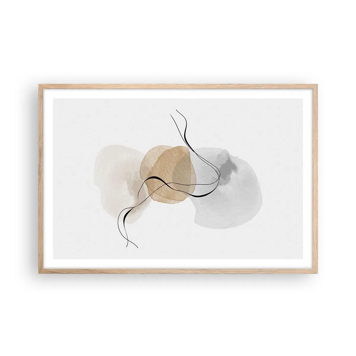 Een poster in een licht eiken lijst - Lucht kralen - 91x61 cm