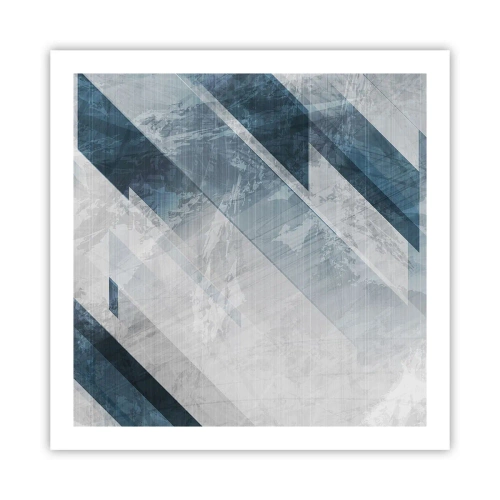 Poster - Ruimtelijke compositie - grijze beweging - 60x60 cm
