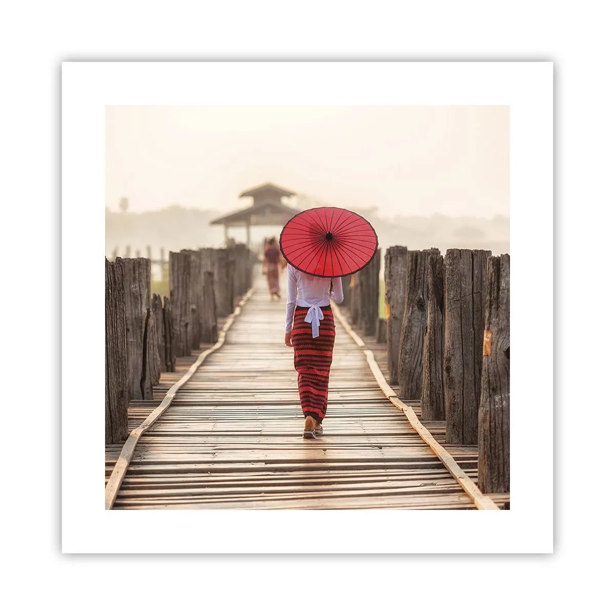 Poster - Op de oude brug - 40x40 cm