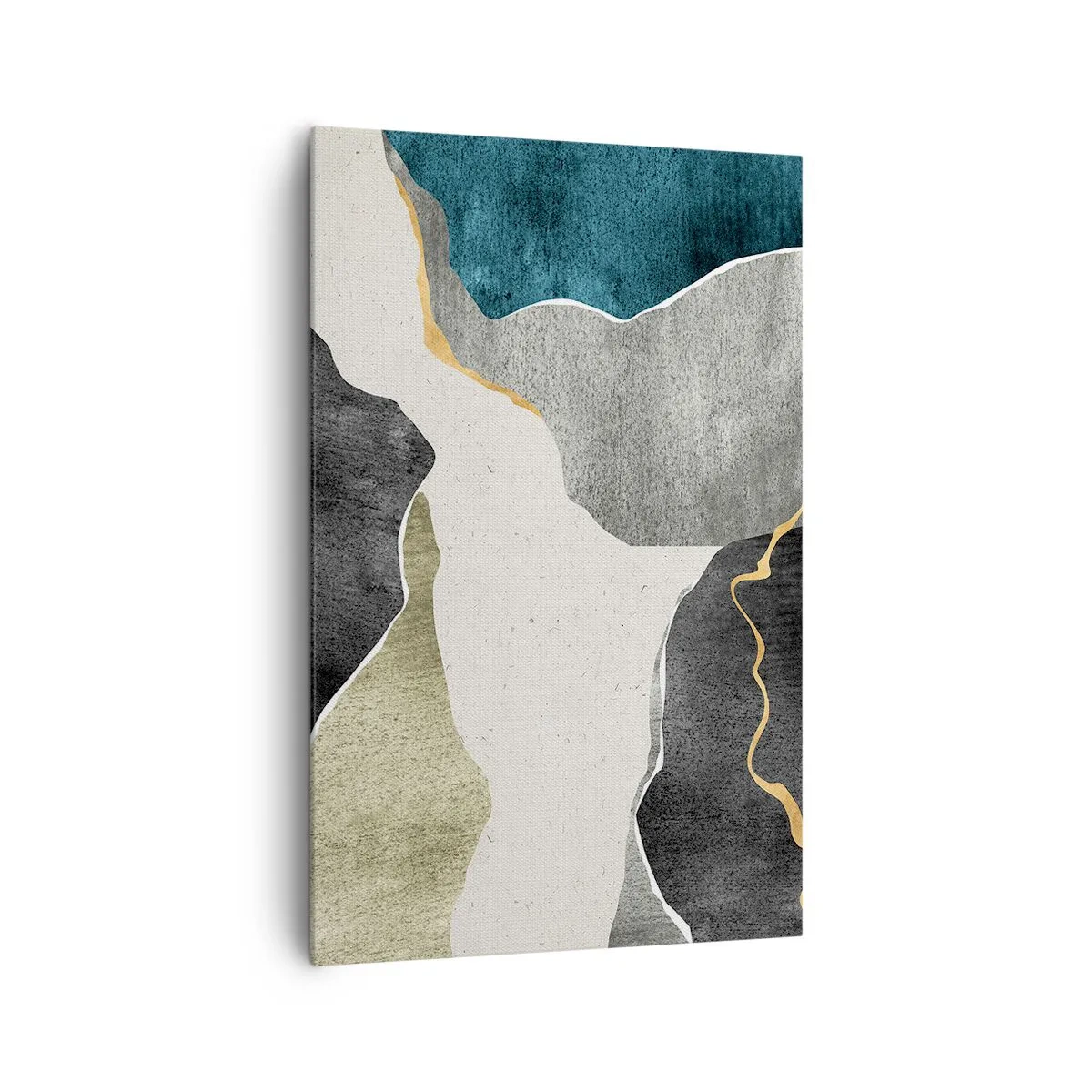 Schilderen op canvas - Mozaïekcompositie met gouddraad - 80x120 cm