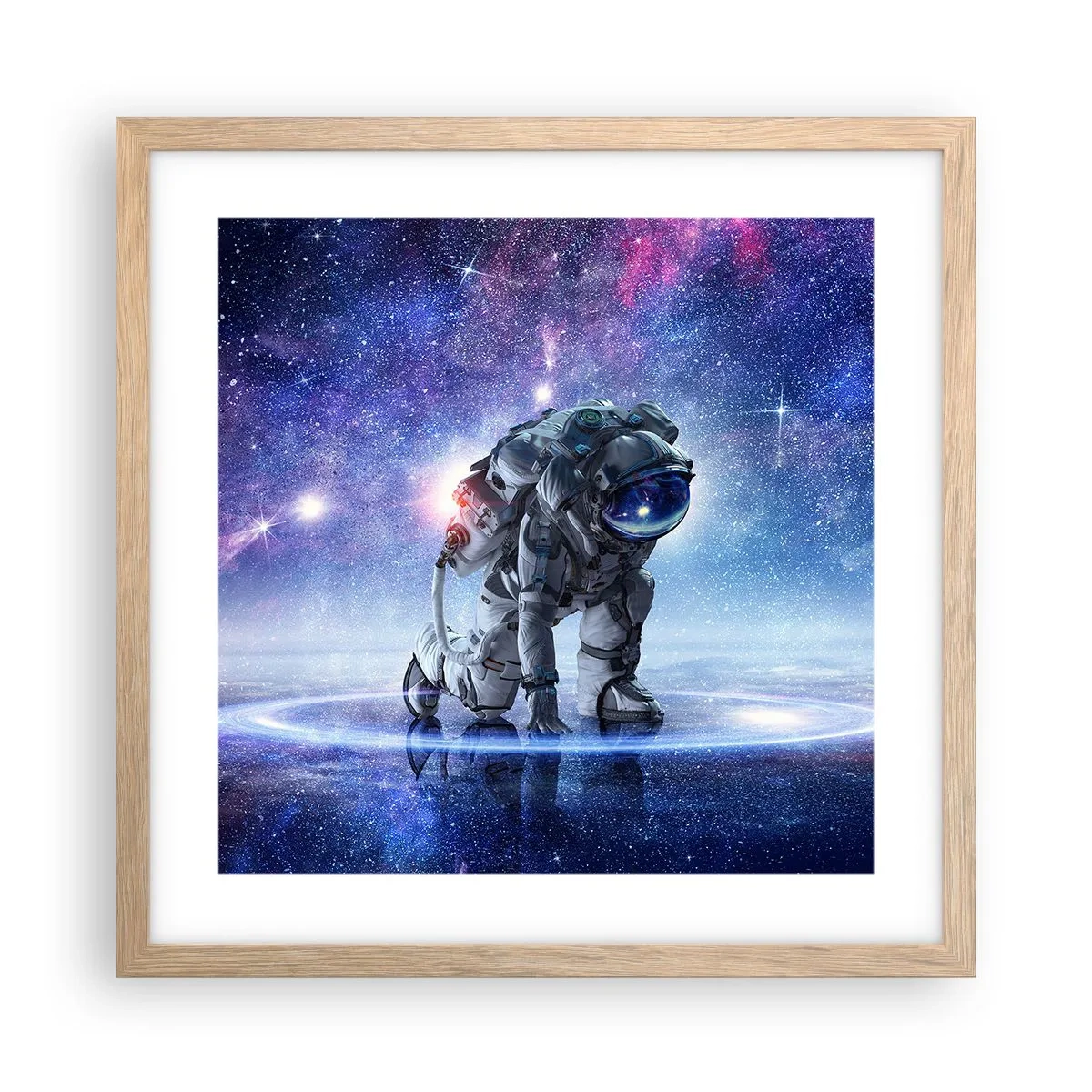 Een poster in een licht eiken lijst - De sterrenhemel boven mij - 40x40 cm