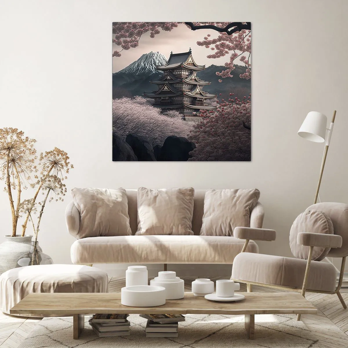 Schilderen op canvas - Het land van de kersenbloesem - 30x30 cm