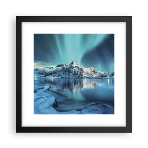 Poster in een zwarte lijst - lichtnacht - 30x30 cm