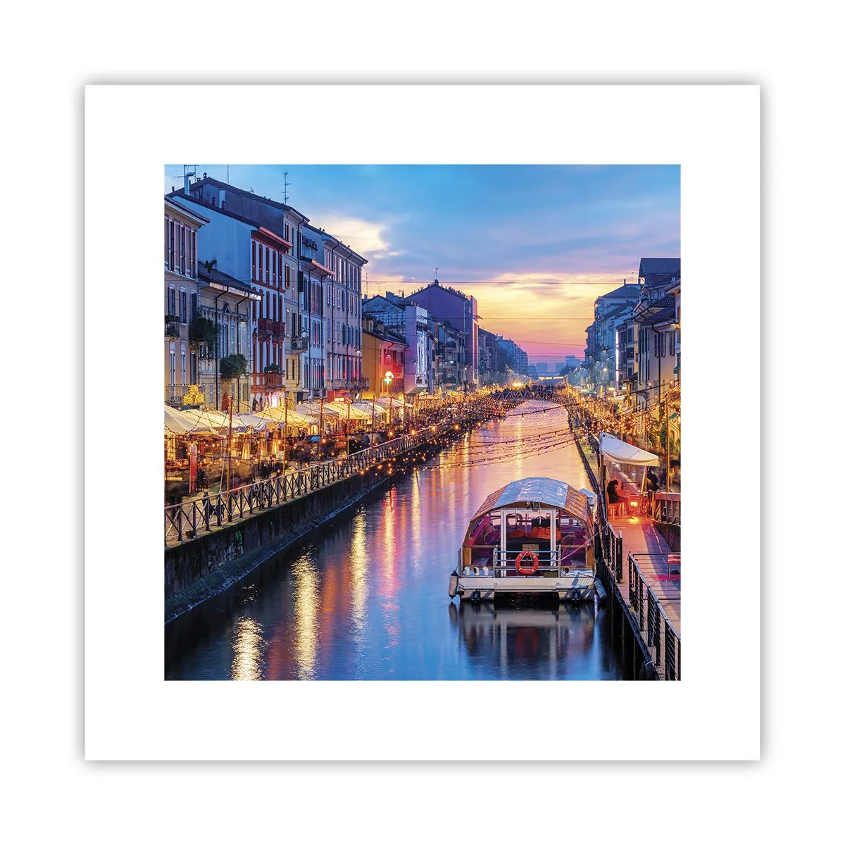 Poster - Een avond vol licht en plezier - 30x30 cm