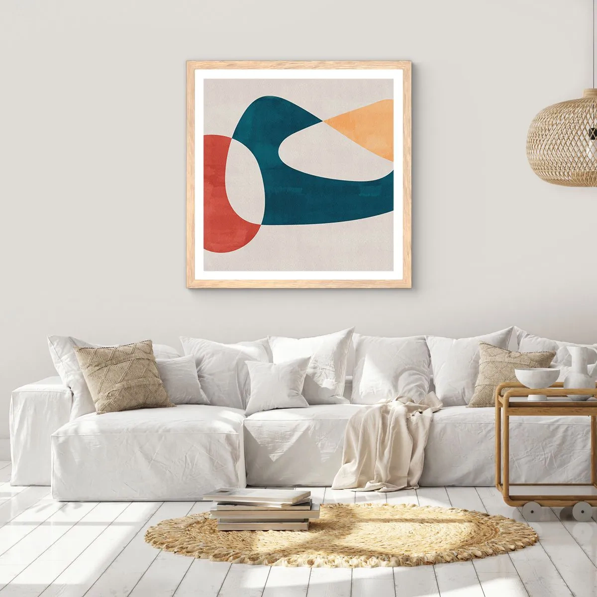 Een poster in een licht eiken lijst - Invloeden en metamorfoses - 50x50 cm