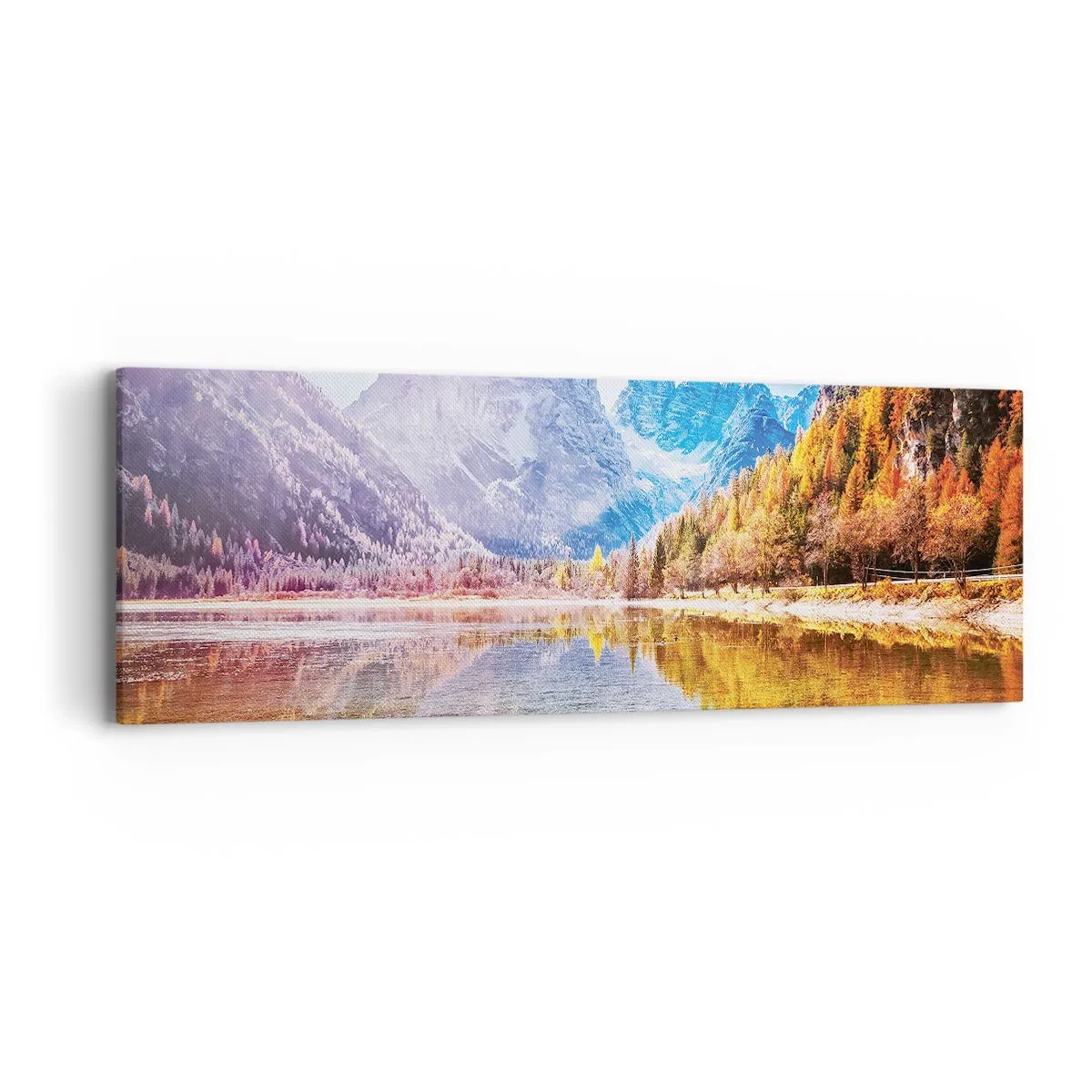 Schilderen op canvas - En het is al herfst in de bergen - 90x30 cm