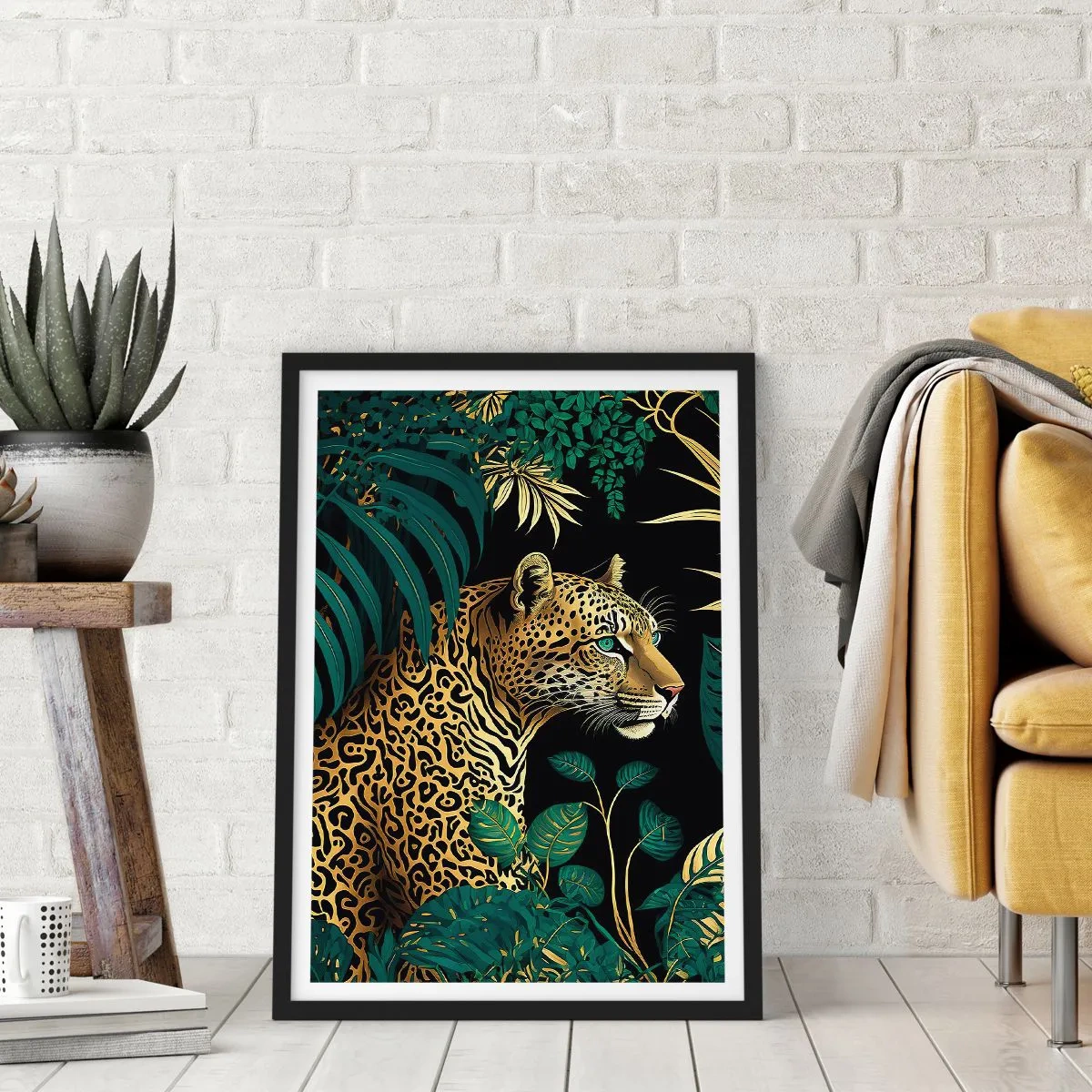 Poster in een zwarte lijst - Een gastheer in de jungle - 70x100 cm