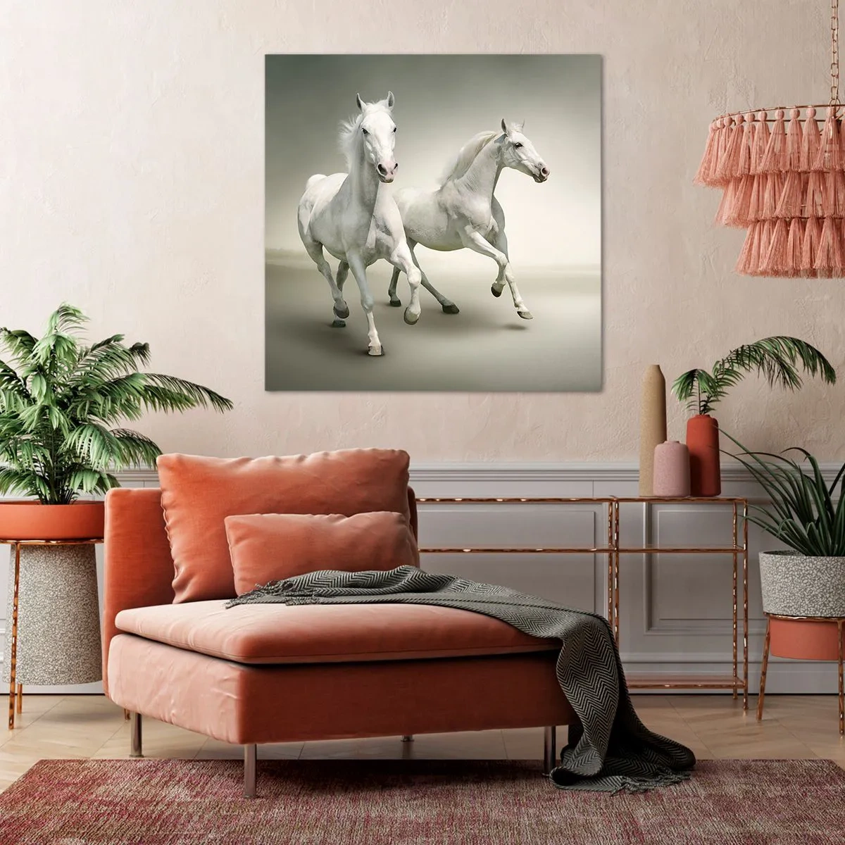 Schilderen op canvas - White power! - 50x50 cm