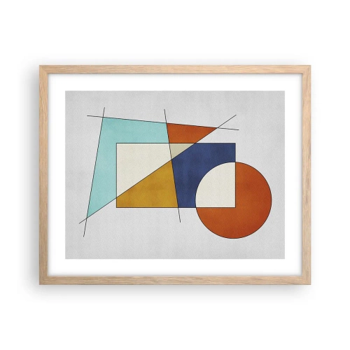 Een poster in een licht eiken lijst - Abstractie: modernistisch plezier - 50x40 cm