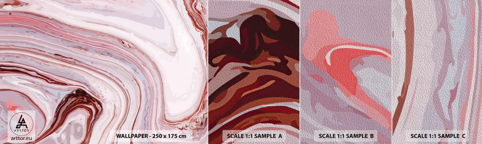 Fotobehang Monster Premium Sand - Rechtdoor, dan rechts naar beneden - Abstractie, Deel, Modern patroon - 100x30 cm