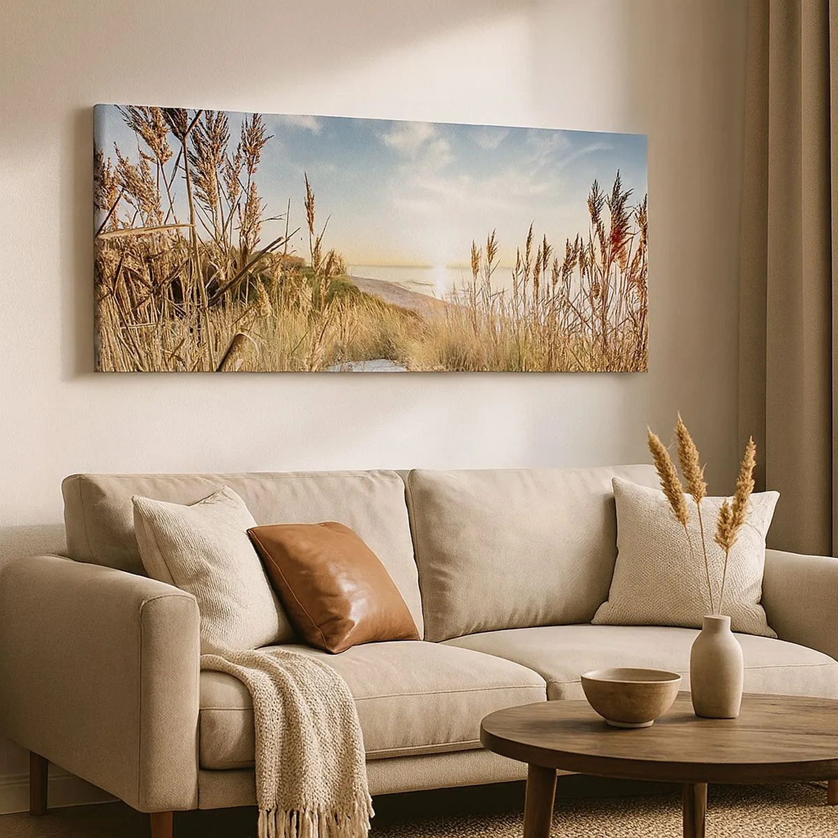 Schilderen op canvas - Noord strand - 100x40 cm