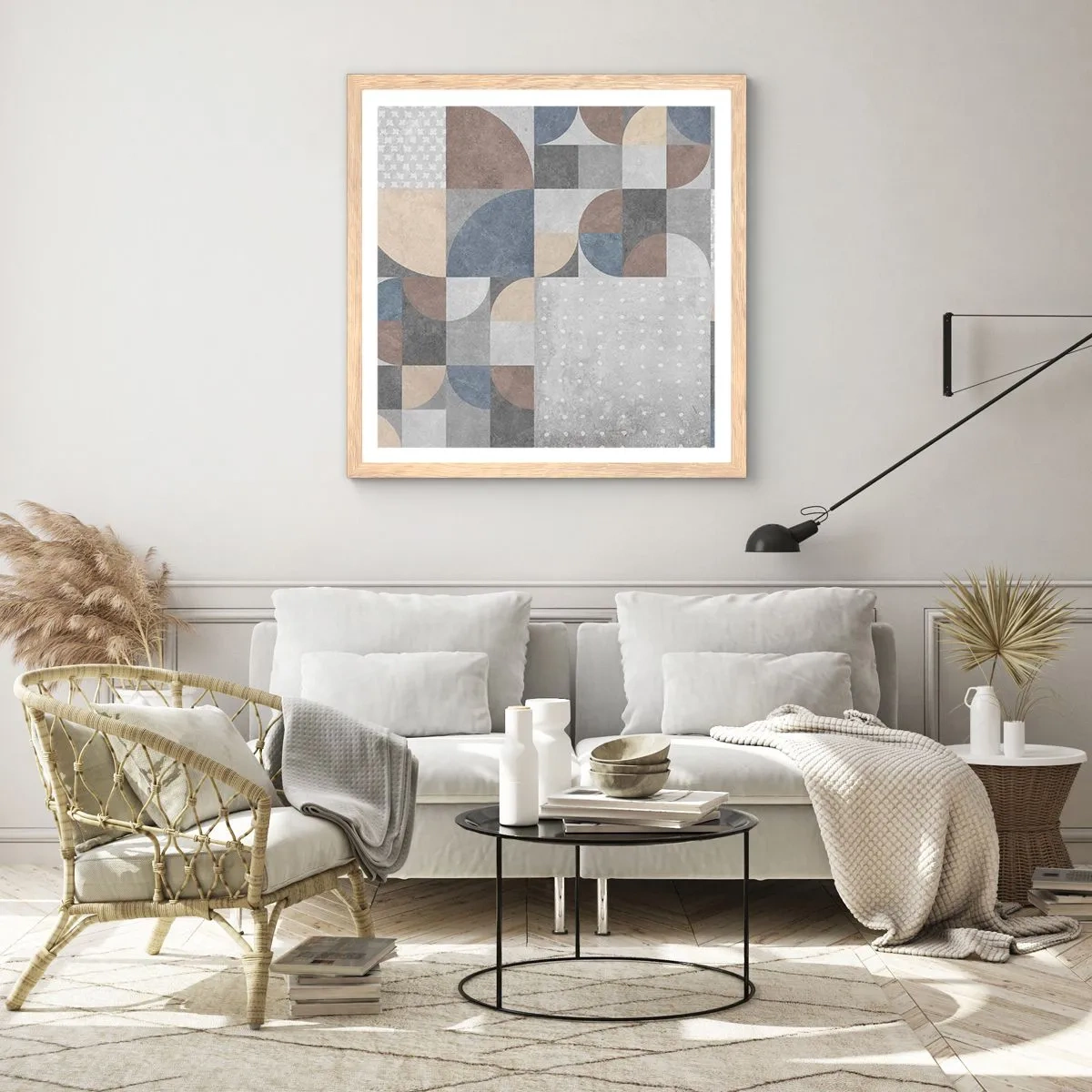 Een poster in een licht eiken lijst - Keramische fantasie - 40x40 cm