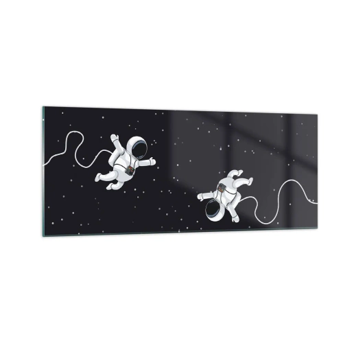 Schilderen op glas - Kosmische dans - 100x40 cm