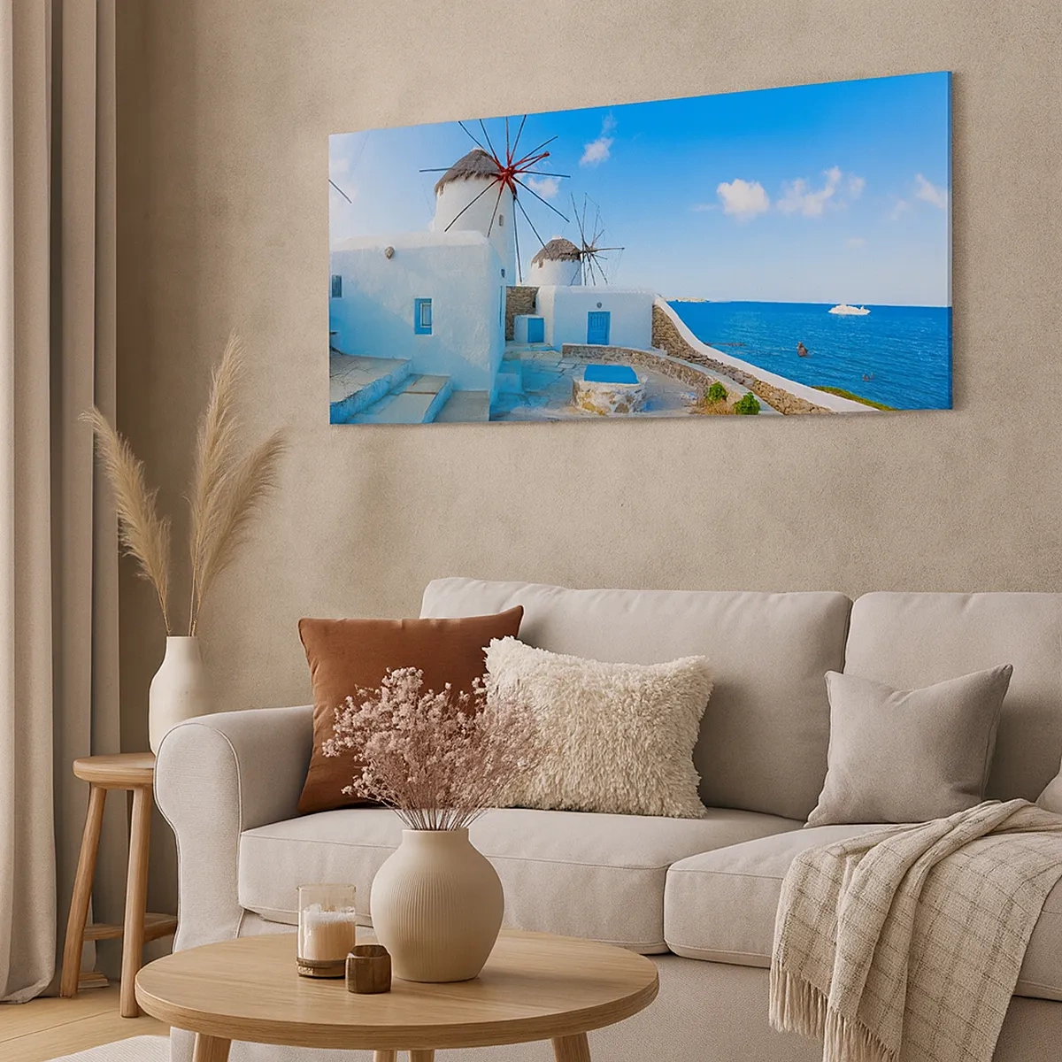 Schilderen op canvas - De blauwe wind uit de zee - 30x30 cm