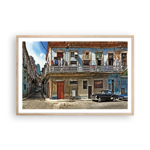 Een poster in een licht eiken lijst - Havana-vibes - 91x61 cm