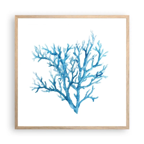 Een poster in een licht eiken lijst - Nautische filigraan - 60x60 cm