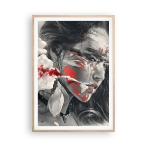 Een poster in een licht eiken lijst - In de dampen van absurditeit - 70x100 cm