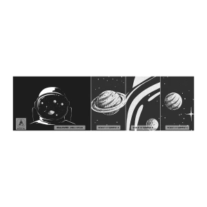 Fotobehang Monster Premium Canvas - Mooi uitzicht - Astronaut, Kosmos, Universum - 100x30 cm