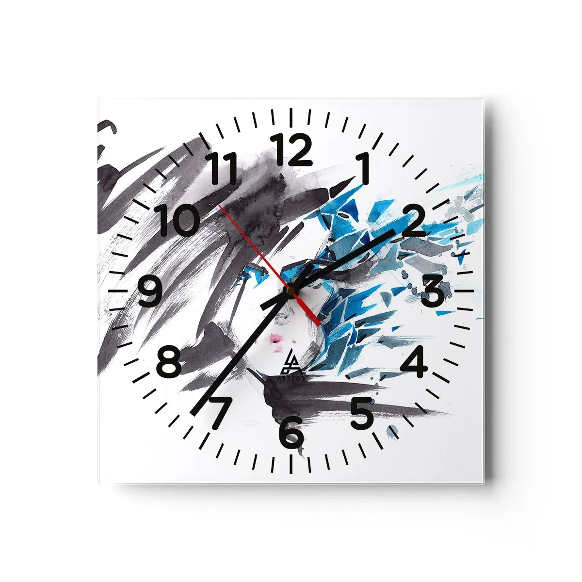 Wandklok - Klok - Sensueel portret in grijs en blauw - 40x40 cm