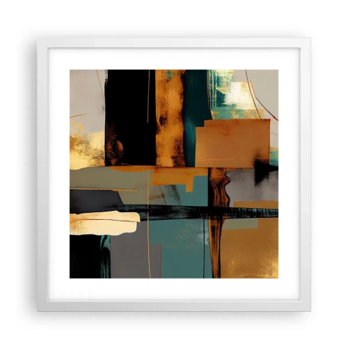 Poster in een witte lijst - Abstractie – licht en schaduw - 40x40 cm