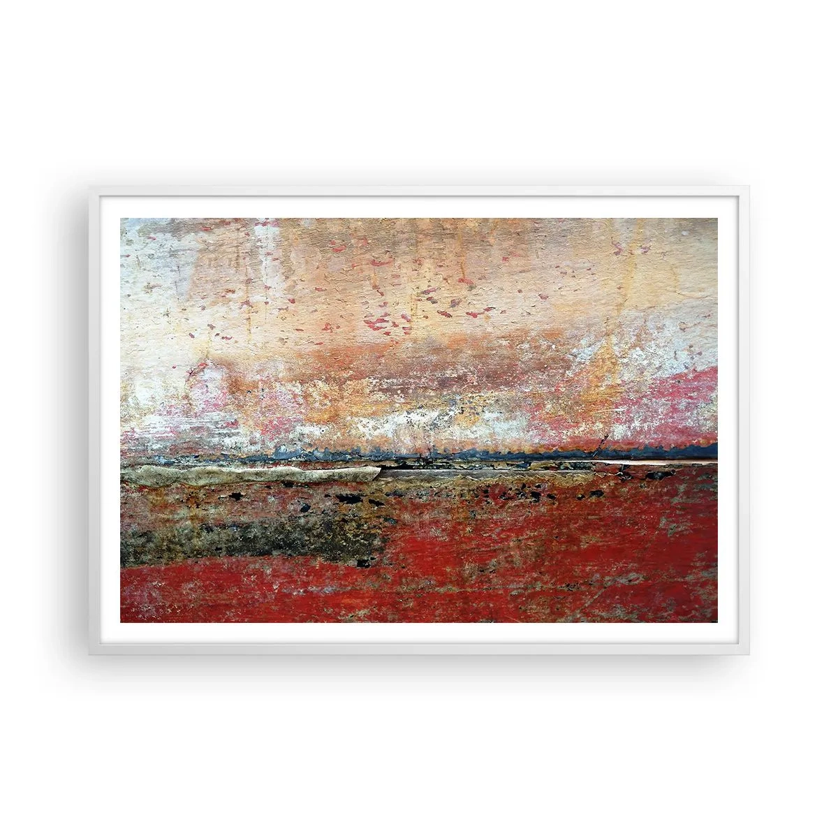 Poster in een witte lijst - Wellicht is het de zee - 100x70 cm