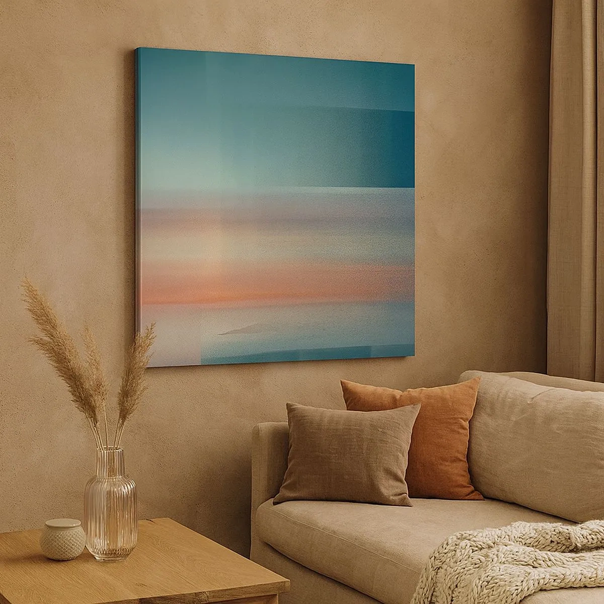 Schilderen op canvas - Abstractie: golven van licht - 30x30 cm