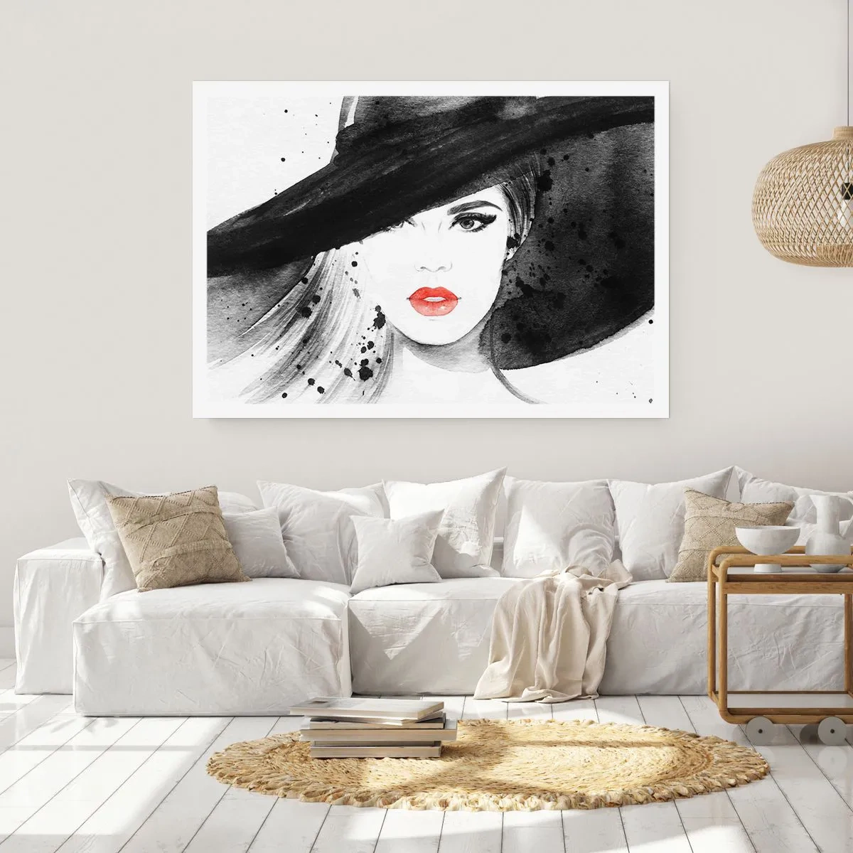 Poster - Vrouw in het zwart - 91x61 cm