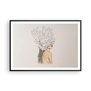 Poster in een zwarte lijst - gekroonde schoonheid - 100x70 cm