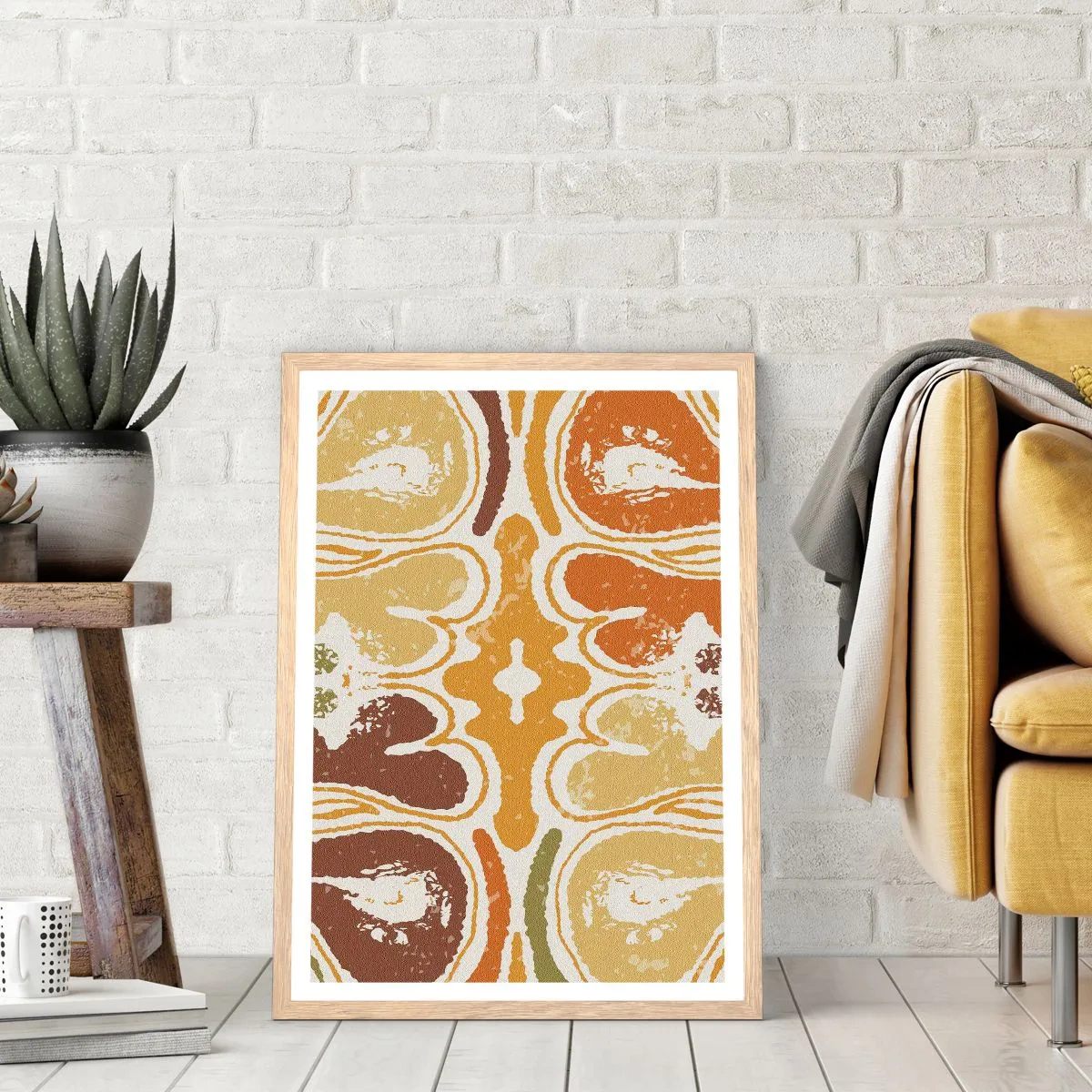 Een poster in een licht eiken lijst - Sentimentele abstractie - 50x70 cm