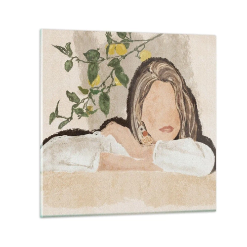 Schilderen op glas - Zuidelijke schoonheid - 70x70 cm