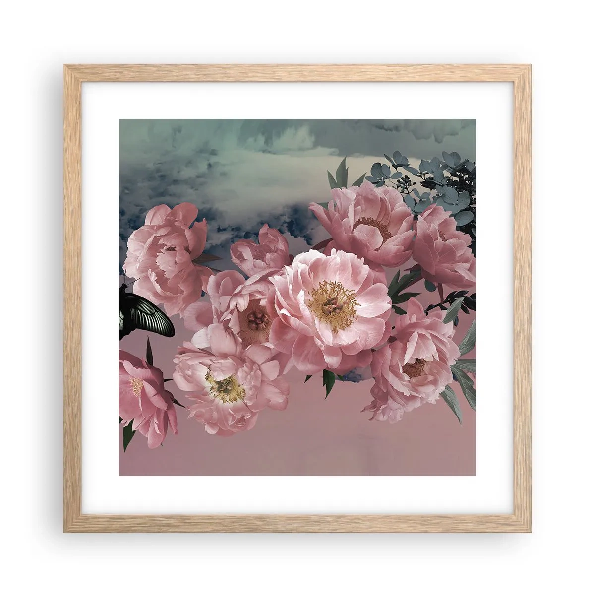 Een poster in een licht eiken lijst - Het hoogtepunt van de romantiek - 40x40 cm