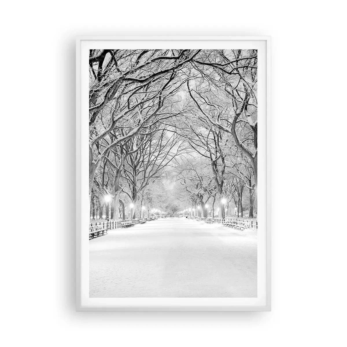 Poster in een witte lijst - Vier seizoenen - winter - 70x100 cm