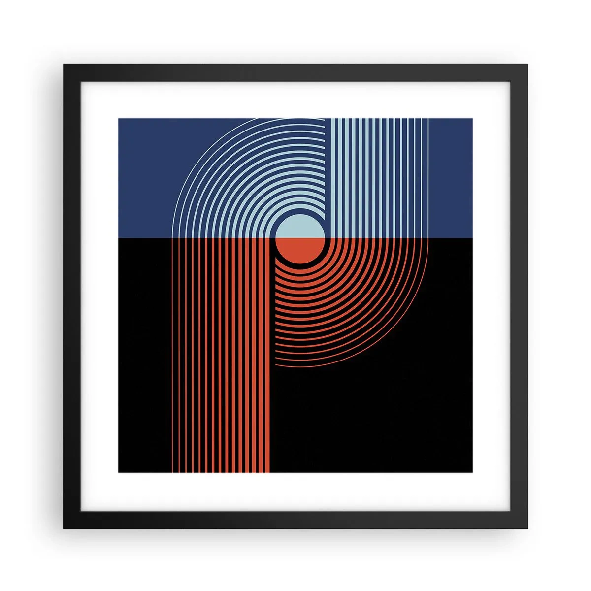 Poster in een zwarte lijst - In een geometrische omhelzing - 40x40 cm