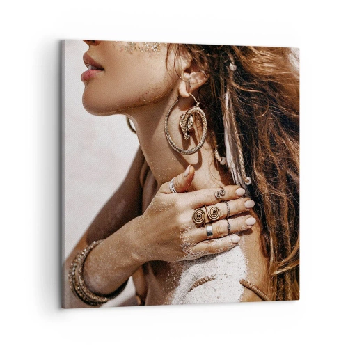 Schilderen op canvas - Koningin van het wilde strand - 50x50 cm