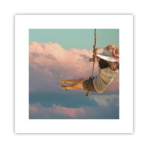 Poster - Plezier in de wolken - 30x30 cm