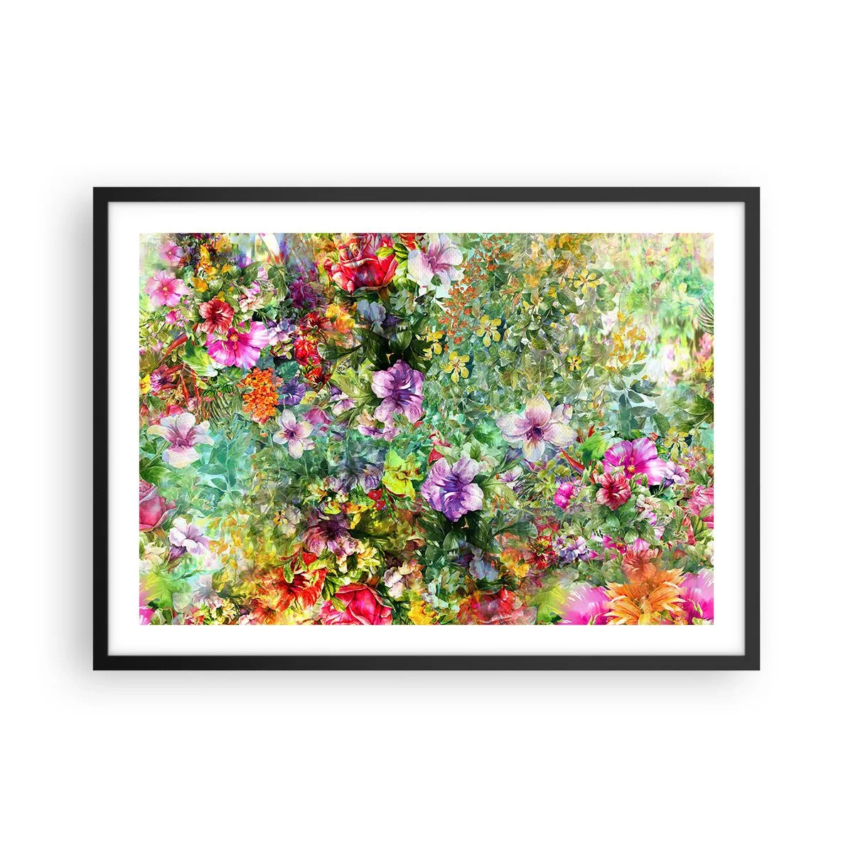 Poster in een zwarte lijst - In bloemen voor verderf - 70x50 cm