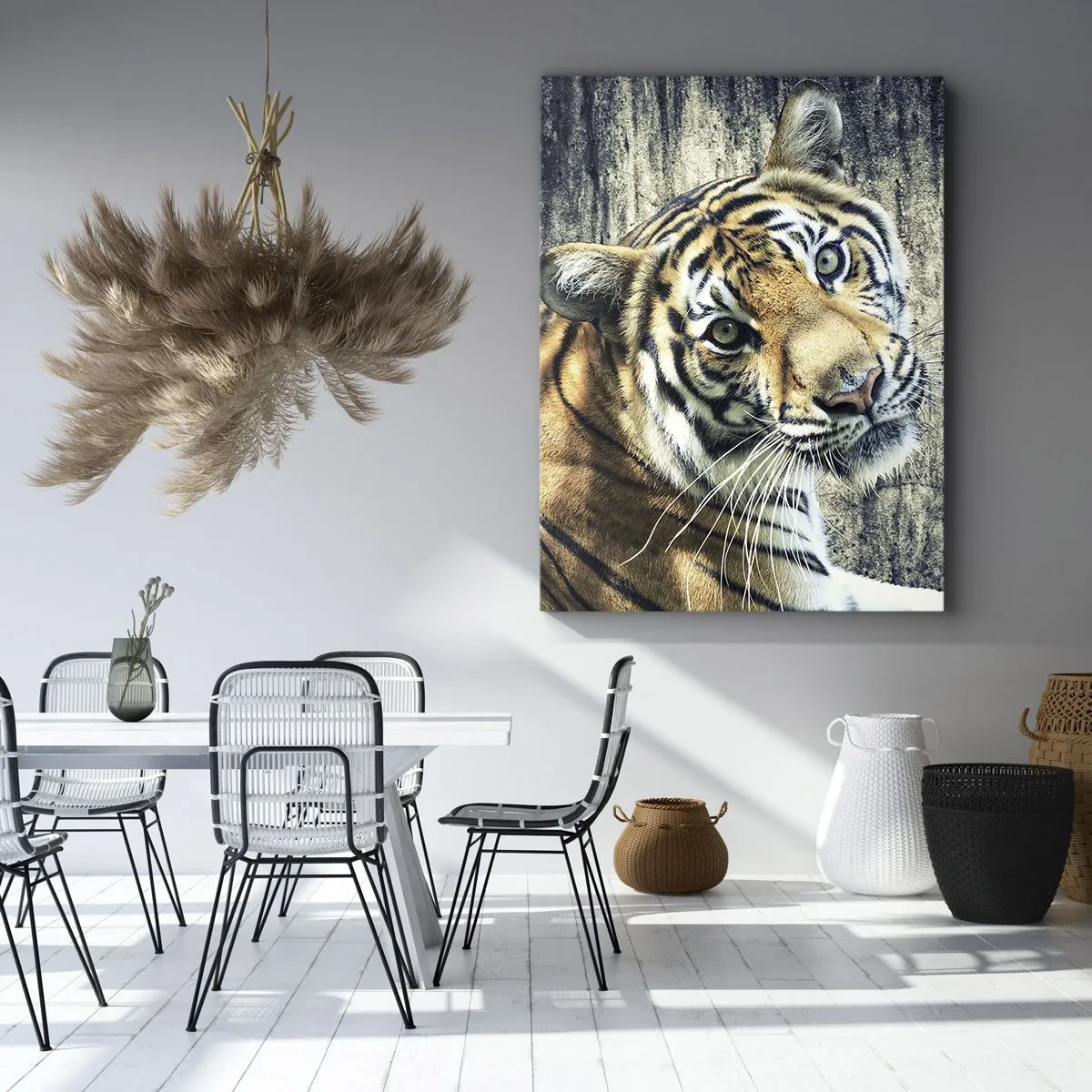 Schilderen op canvas - Portret in stromen van licht - 70x100 cm