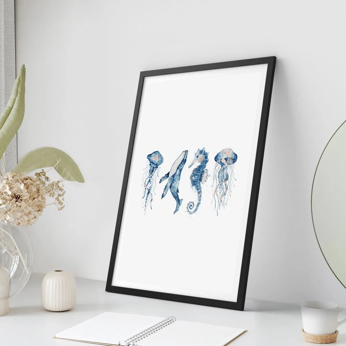 Poster in een zwarte lijst - Zee wonderen - 70x100 cm