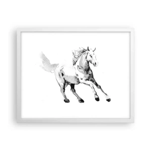 Poster in een witte lijst - Ongetemde ziel - 50x40 cm