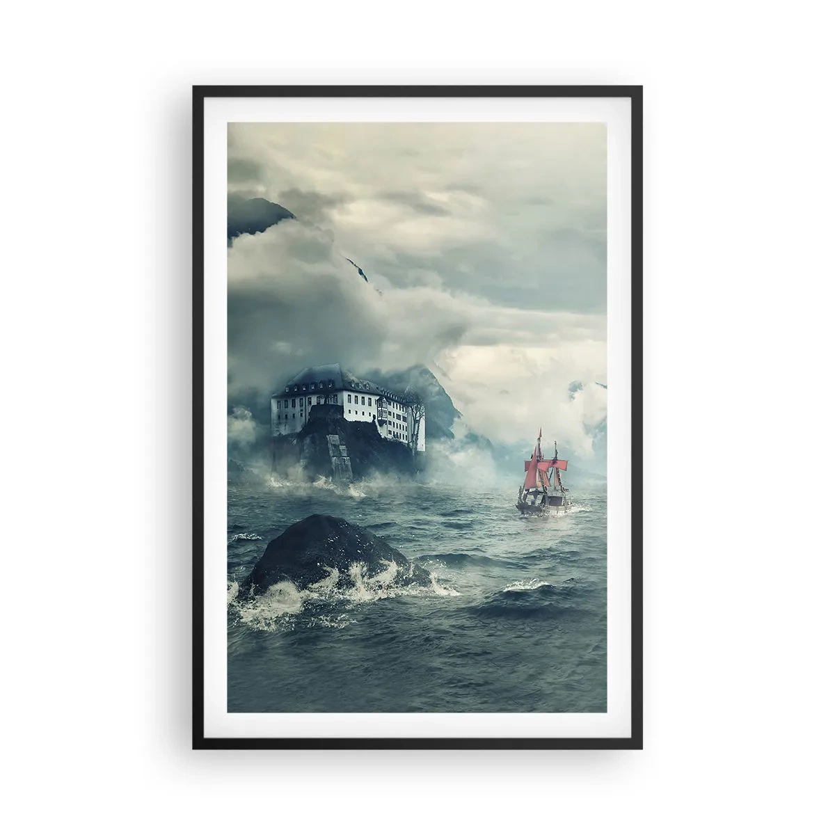 Poster in een zwarte lijst - In magische wateren - 61x91 cm