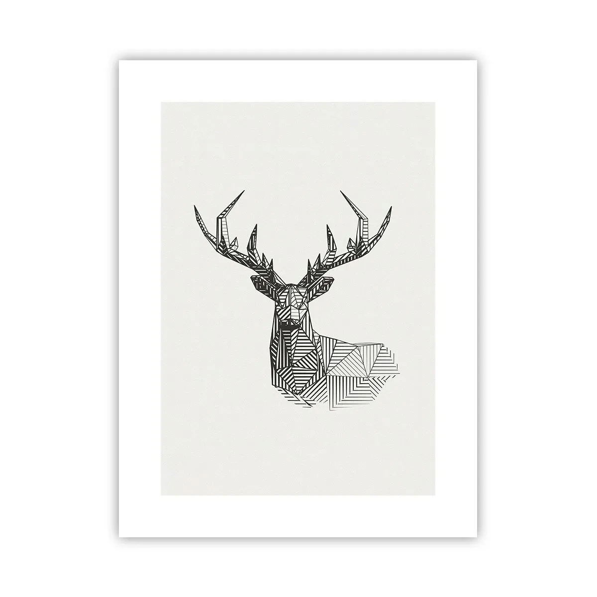 Poster - Een hert in kubistische stijl - 30x40 cm