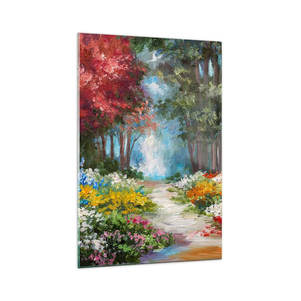 Schilderen op glas - Bostuin, bloemenbos - 70x100 cm