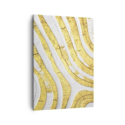 Schilderen op canvas - Compositie in wit en goud - 50x70 cm