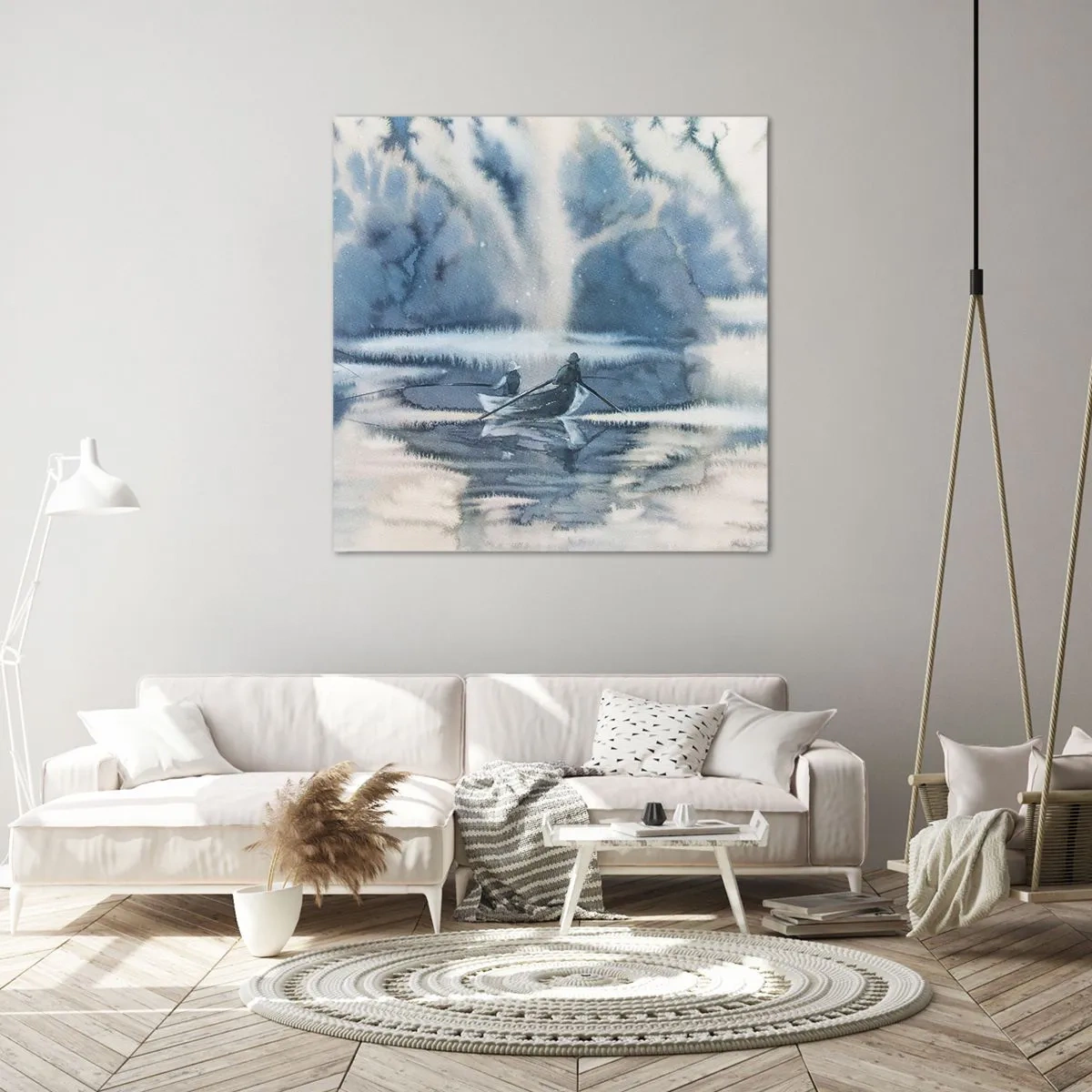 Schilderen op canvas - Vissers in hun paradijs - 40x40 cm