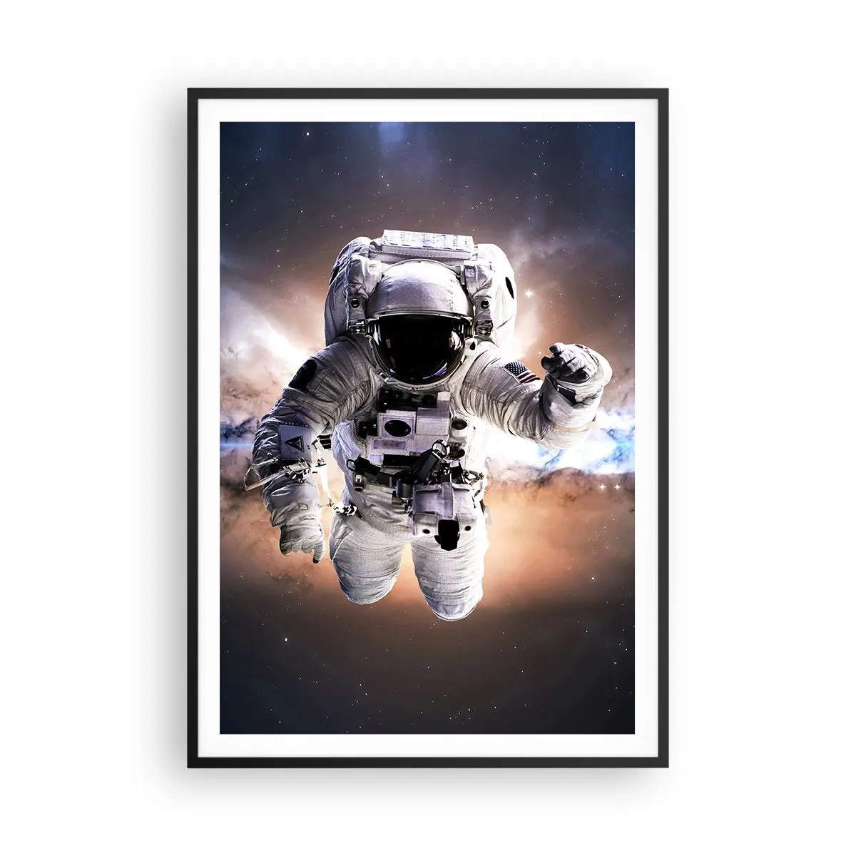 Poster in een zwarte lijst - Groeten vanuit de ruimte - 70x100 cm